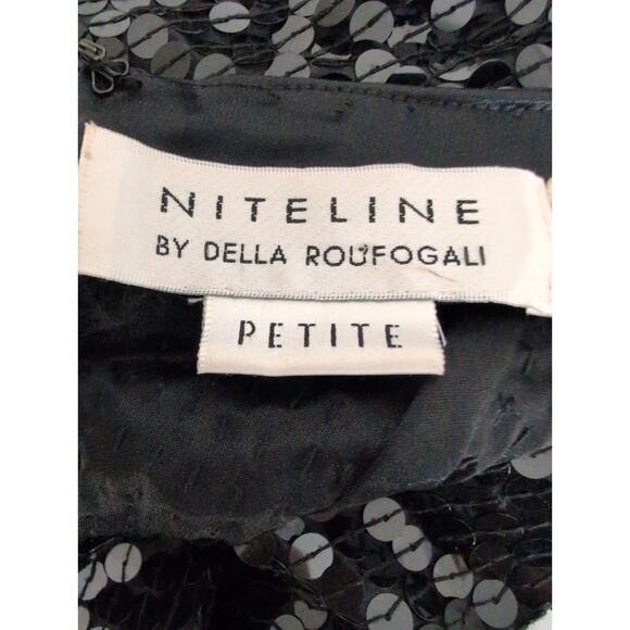 Vintage Y2K Sheer Backless Halter Dress 8P Bead Glam Cocktail Whimsigoth Grunge - Picture 6 of 8